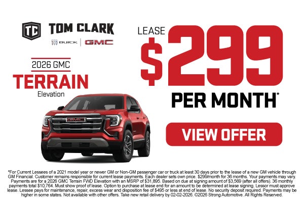2026 GMC Terrain Elevation	Lease $299/month*