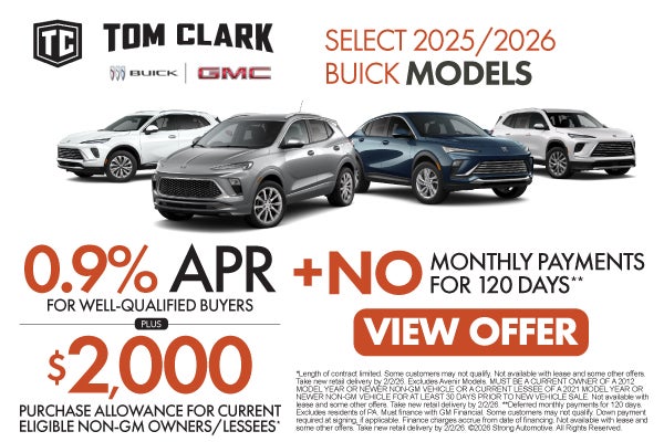 SELECT 2025 / 2026 BUICK ENCLAVE MODELS	"0.9% APR + $2,000 p