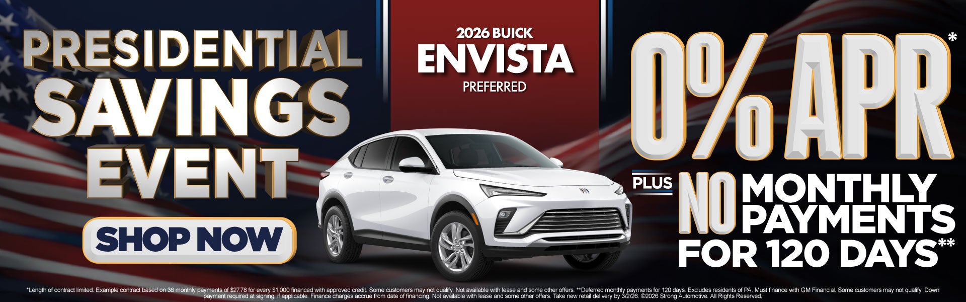 2026 BUICK Envista Preferred	"0% APR* Plus, no monthly payme