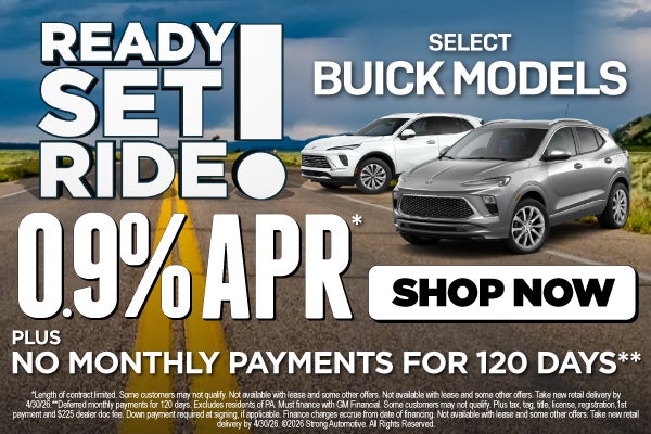 SELECT BUICK MODELS	"0.9% APR* Plus, no monthly payments for