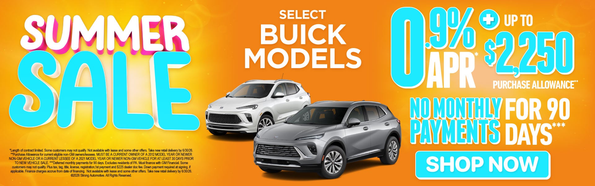 SELECT BUICK MODELS	"0.9% APR* Plus, up to $2,250 purchase a