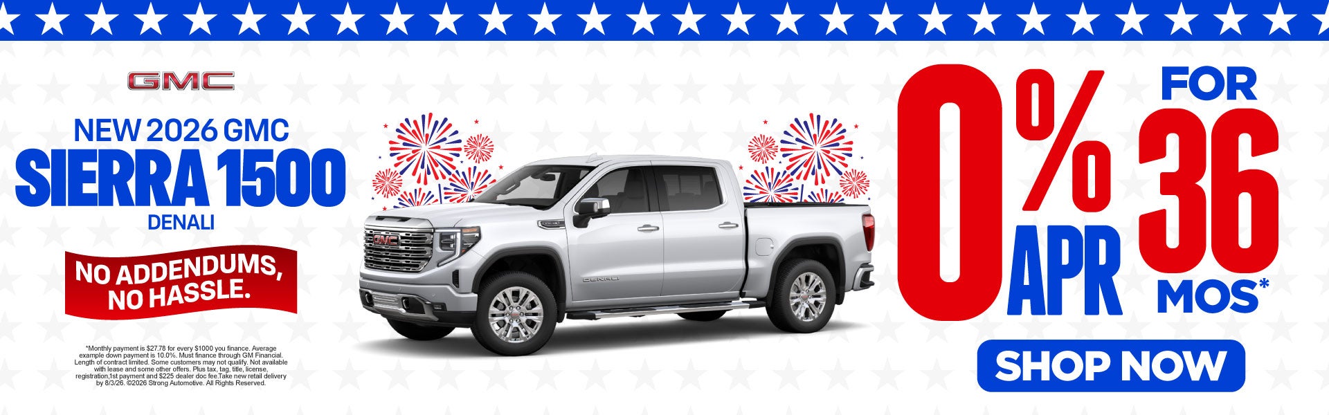 2026 GMC Sierra 1500 DENALI 0% APR FOR 36 MONTHS*