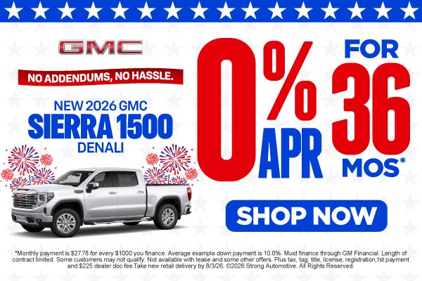 2026 GMC Sierra 1500 DENALI 0% APR FOR 36 MO* 