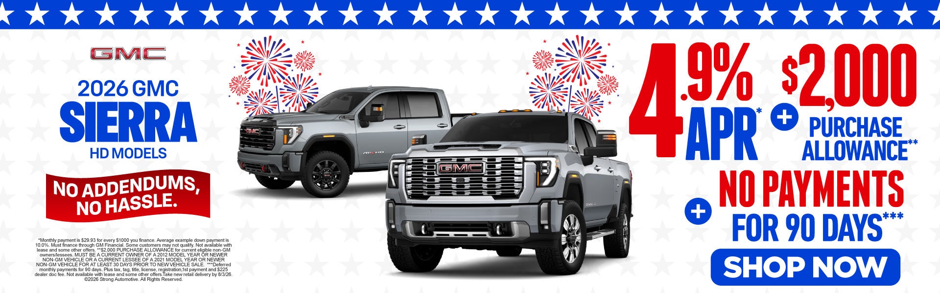 2026 GMC SIERRA HD MODELS 4.9% APR*