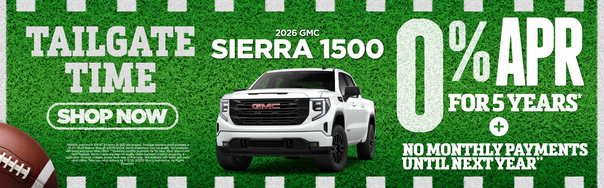 2026 GMC SIERRA 1500 0% APR FOR 5 YEARS*