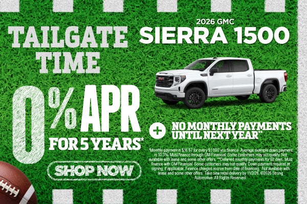 2026 GMC SIERRA 1500 0% APR FOR 5 YEARS*