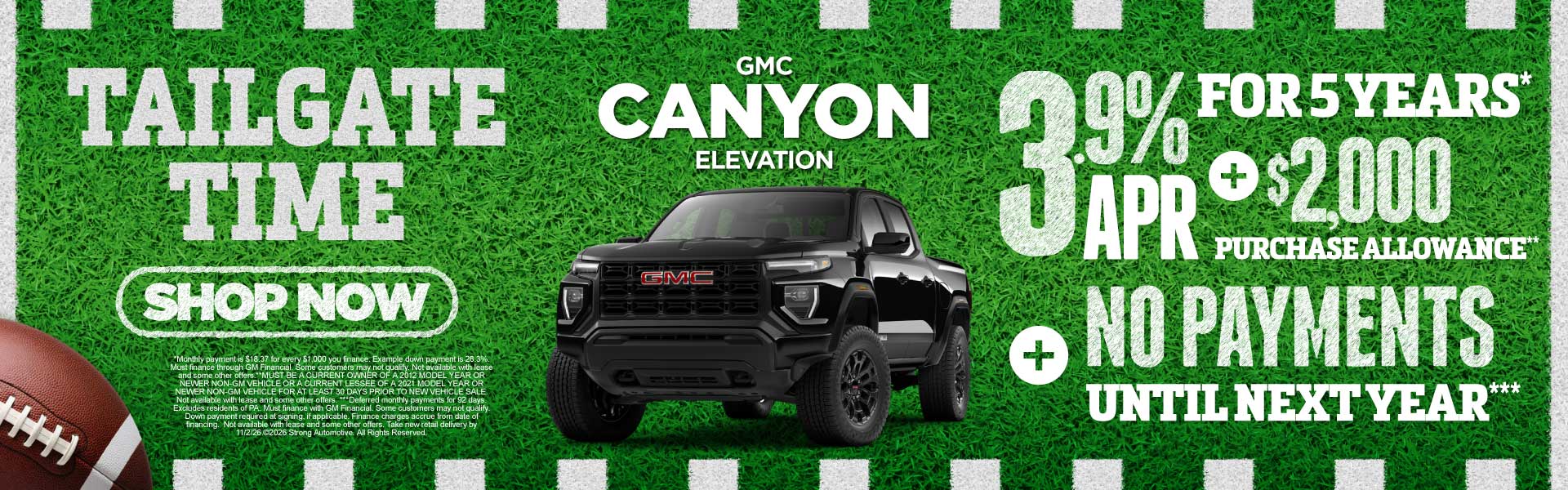 GMC CANYON ELEVATION 3.9% APR FOR 5 YEARS*